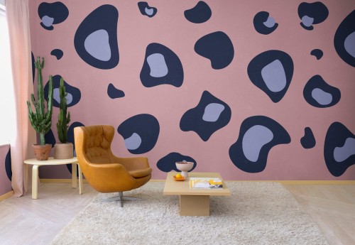 Fototapeta cętki Rebel Walls R19440 Giant Leopard Pink Maximalism More is More