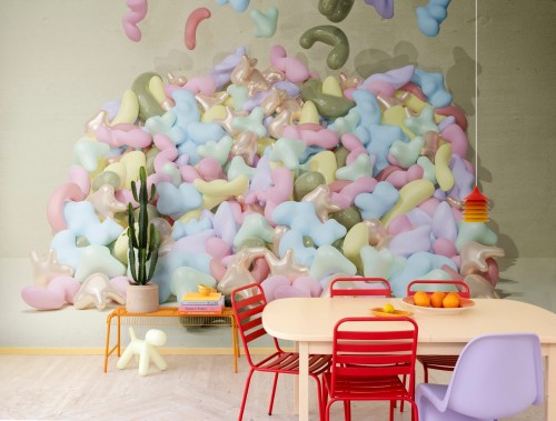 Fototapeta gumy balonowe Rebel Walls R19493 Bubblegum Pastel Maximalism More is More