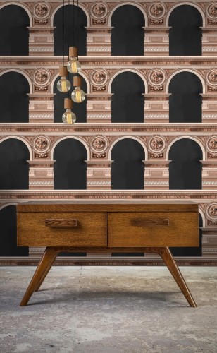 Mural architektura Mind the Gap BASILIQUE Copper WP20221 Premium Designer Wallpaper Collection