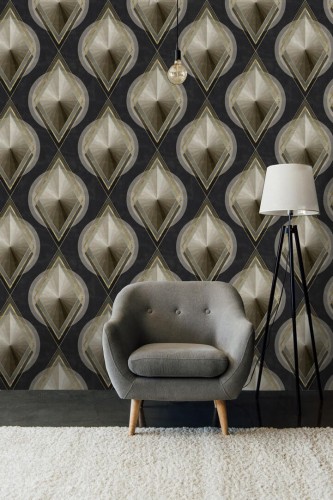 Mural geometryczny w stylu art-deco Mind the Gap METROPOLIS WP20228 Premium Designer Wallpaper Collection