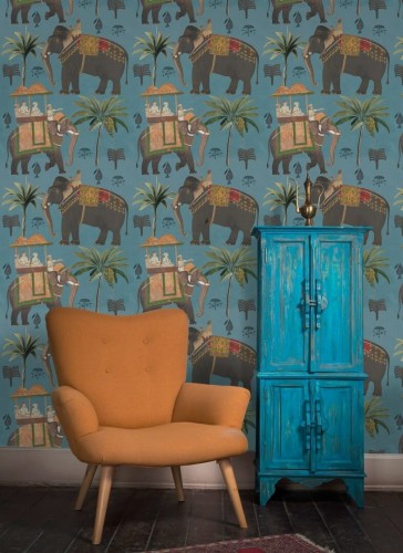 Mural indyjskie słonie Mind the Gap THE PROCESSION WP20170 Premium Designer Wallpaper Collection