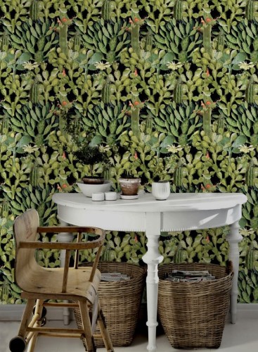 Mural kaktusy Mind the Gap OPUNTIA Anthracite WP20165 Premium Designer Wallpaper Collection