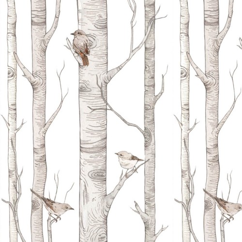 Tapeta drzewa i ptaki Birch Forest Dekornik DEKO.TAP.082