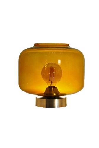 Lampa stołowa Famlight Jawa Amber Brass