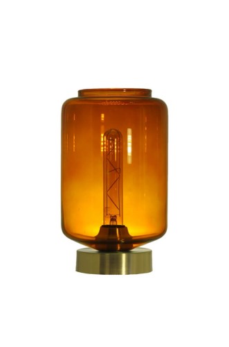 Lampa stołowa Famlight Leyte Amber Brass