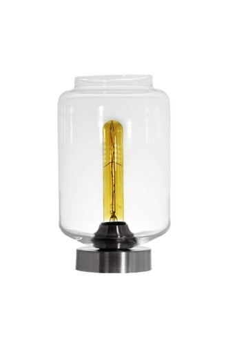 Lampa stołowa Famlight Leyte Transparent Stainless Steel