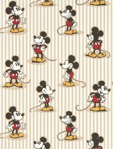 Tapeta Disney Myszka Miki i pasy Sanderson 217273 Mickey Stripe