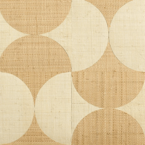 Tapeta geometryczna z włókien rafii Casamance 71260268 Sumba Solal