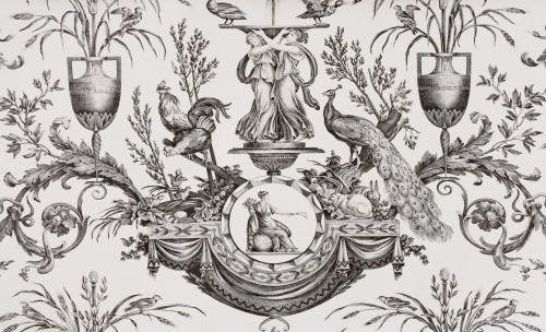 Tapeta botaniczna Pierre Frey FP567001 Fontaine Et Animaux Les Dessins 4