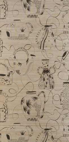 Tapeta wazy i linie naturalna Pierre Frey FP591002 Vases Masques Les Dessins 4
