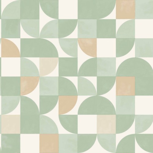Tapeta geometryczna retro Caselio GNL2 105360776 Happiness Green Life 2