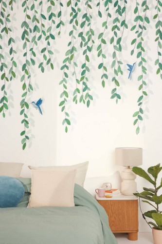 Mural liście i kolibry Caselio GNL2 105400403 M Birdy Green Life 2