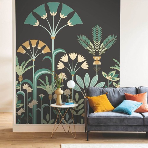Mural roślinny w stylu art-deco Caselio ELC 105327004 L Luxuriance Elegance