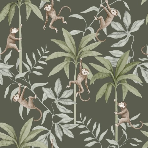 Tapeta małpki i palmy Newbie II 6935 Jungle Friends