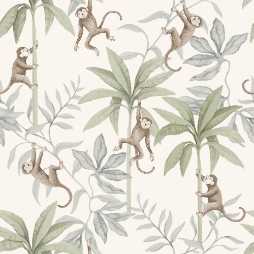 Tapeta małpki i palmy Newbie II 6936 Jungle Friends