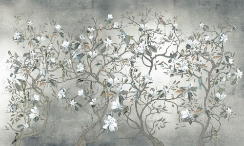 Fototapeta botaniczna drzewa i ptaki Wonderwall Primavera 35030908