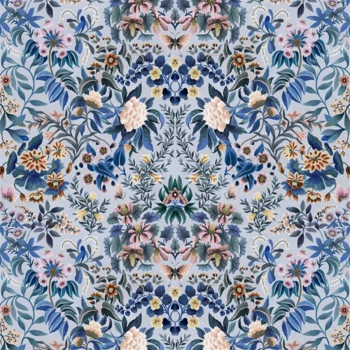 Tkanina bawełniana z botanicznym wzorem Designers Guild FDG3077/02 Damask Ikebana
