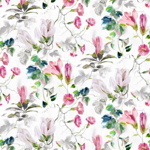 Tkanina bawełniana z kwiatami magnolii Designers Guild FDG3083/02 Japanese Magnolia Ikebana