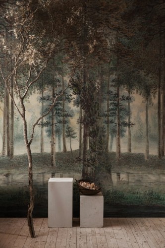 Fototapeta krajobraz lasu Rebel Walls R18800 Lovers Forest Midnight Scenic Landscapes