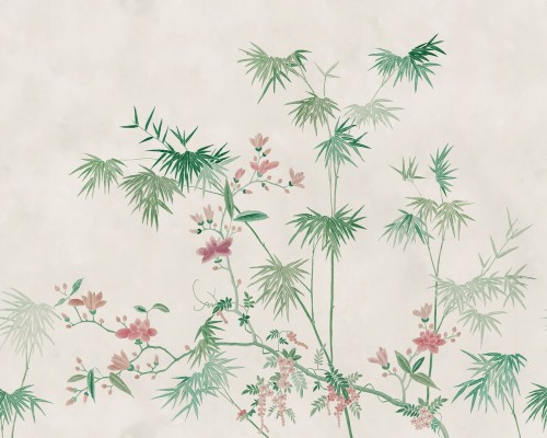 Fototapeta bambusowy gaj Sandberg S10420 Bamboo Grove Green Chinoiserie Garden