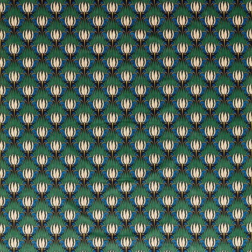 Tkanina welurowa z ptakami i tulipanami Morris & Co. 520013 Tulip & Bird Bedford Park Fabric