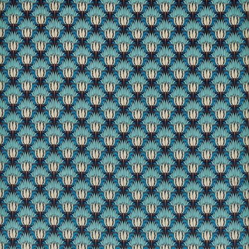 Tkanina welurowa z ptakami i tulipanami Morris & Co. 520014 Tulip & Bird Bedford Park Fabric