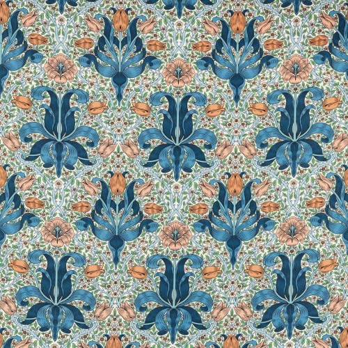 Tkanina bawełniana z roślinnym wzorem Morris & Co. 227207 Spring Thicket Bedford Park Fabric