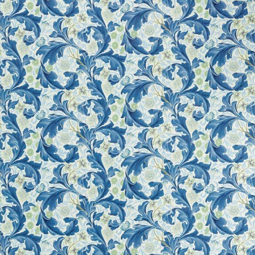 Tkanina bawełniana w kwiaty i liście akantu Morris & Co. 227210 Leicester Bedford Park Fabric