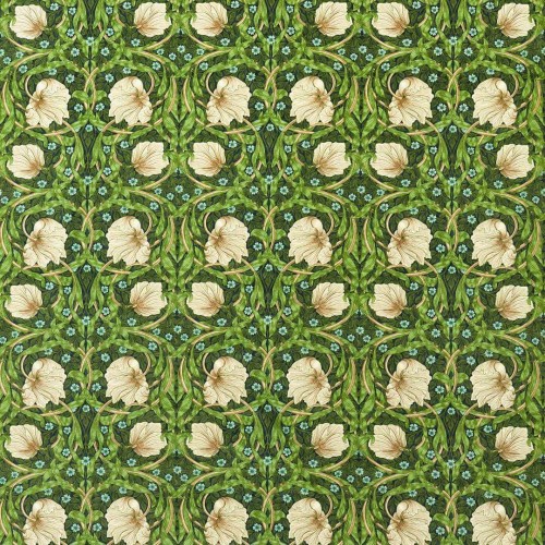 Tkanina welurowa z botanicznym wzorem Morris & Co. 227215 Pimpernel Bedford Park Fabric