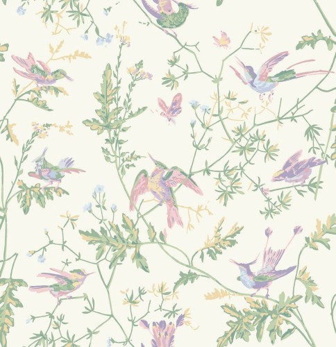 Tkanina bawełniana z botanicznym wzorem Cole & Son Hummingbirds Cotton F125/3009 Selection of Hummingbirds Fabric