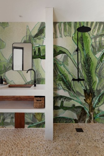 Fototapeta pod prysznic bananowiec Wall & Deco WET_SF2401 So Far So Close WET SYSTEM 2024