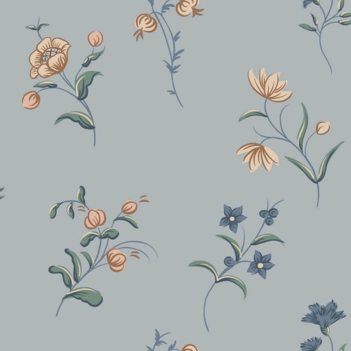 Tapeta kwiaty Sandberg S10393 Hanna Misty Blue Tidlösa