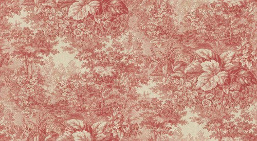 Tapeta las w stylu Toile de jouy Sandberg S10401 Forest Toile Red Tidlösa