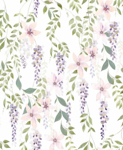 Tapeta kwiatowe pnącza Casadeco SOLI 200305665 Wisteria Soliflore