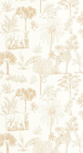 Tapeta dżungla Caselio MNM 105731010 Balade Dans La Savane Les Minis Mondes