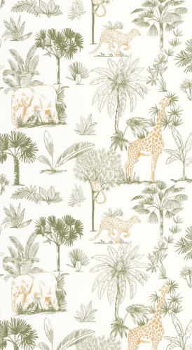 Tapeta dżungla Caselio MNM 105737007 Balade Dans La Savane Les Minis Mondes