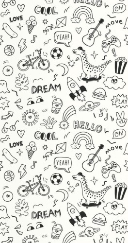 Tapeta mini komiks Caselio MNM 105829090 A Vos Crayons Les Minis Mondes