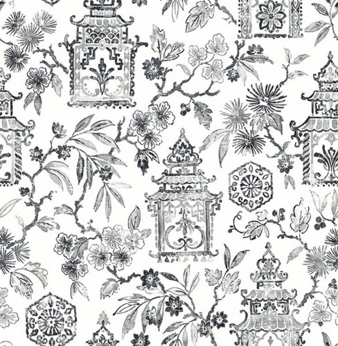 Tapeta japońskie pagody oraz roślinne pnącza Fine Decor FD26311 Happy