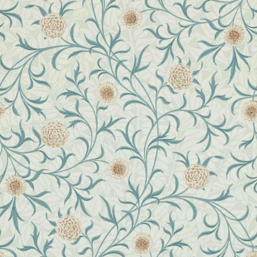 Tapeta kwiaty nagietka i liście Morris & Co. 210362 Scroll Morris & Friends