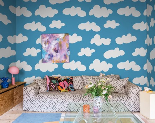 Fototapeta chmury Rebel Walls R20032 Cloudy Blue Happy Socks