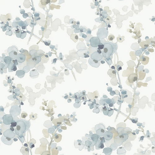 Tapeta akwarelowe kwiaty York Wallcoverings EV3974 Blossom Fling Casual Elegance