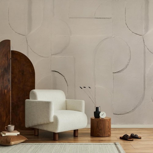 Fototapeta geometryczna tynk Wall Art Bene Beige