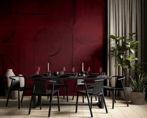 Fototapeta geometryczna tynk Wall Art Bene Burgundy