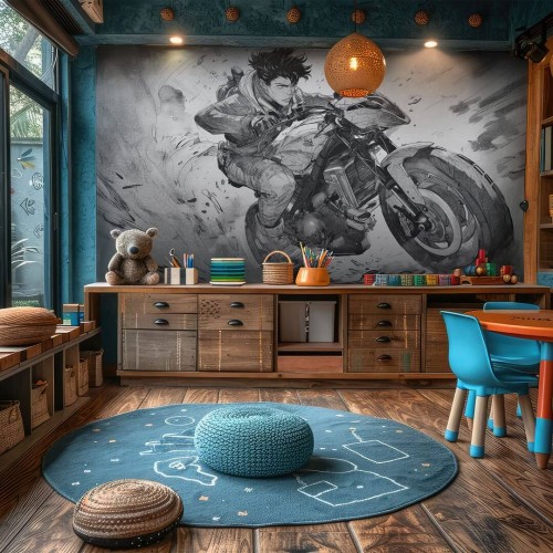 Fototapeta motocyklista anime Wall Art Raida