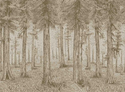 Mural tekstylny krajobraz lasu Pierre Frey FP803001 A Thousand Redwoods The Cult Of Beauty
