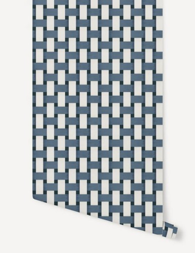 Tapeta geometryczna plecionka Papermint Bauhaus 1122 Bleu d'Amiens Classics