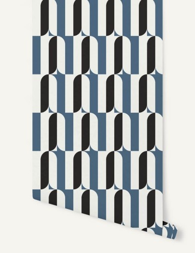 Tapeta geometryczna Papermint Ceramica 1117 Bleu Myrte Classics