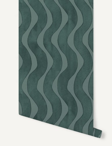 Tapeta falujące pasy Papermint La Vague 1127 Vert Velours Classics