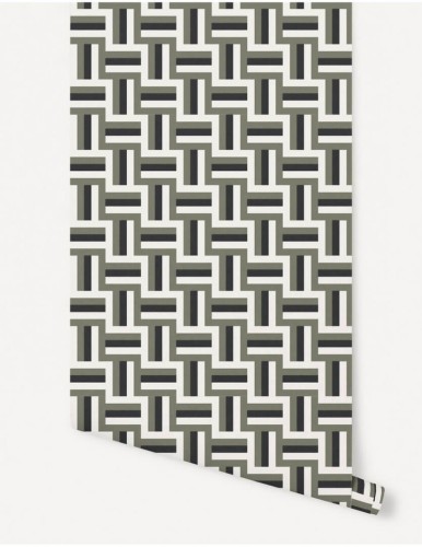 Tapeta geometryczna labirynt Papermint Neue 1110 Vert Khaki Classics