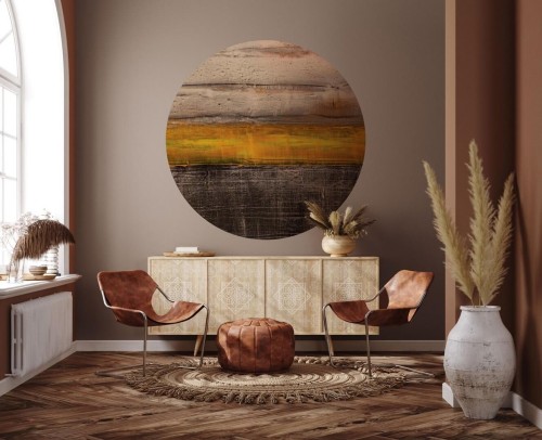 Mural okrągły abstrakcyjny Wall Art Sunset Koło